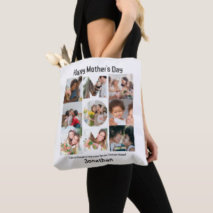 Aangepast cadeau voor mama Moederdag 9 foto collag Tote Bag