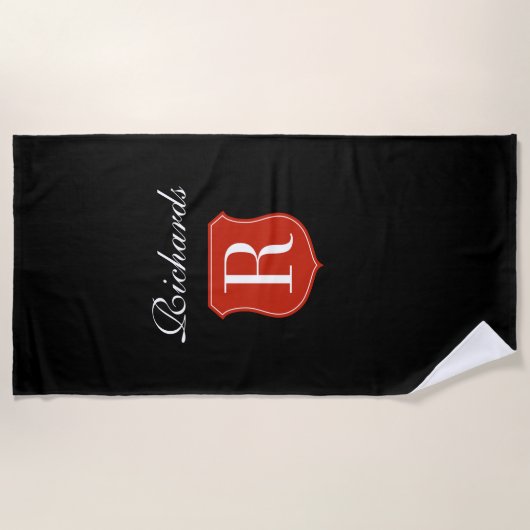 Aangepast cadeau voor monogram-badhanddoeken met a strandlaken (Voorkant)