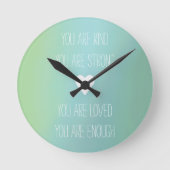 Aangepast cadeau voor positieve bevestiging ronde klok (Voorkant)