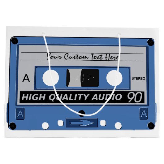 Aangepast cadeau voor tapewisselaar Retro Casette Groot Cadeauzakje (Achterkant)