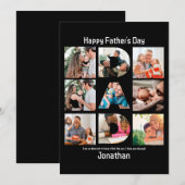 Aangepast cadeau voor vader vaderdag 9 foto collag feestdagenkaart (Voorkant / Achterkant)