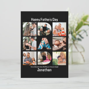 Aangepast cadeau voor vader Vaderdag 9 foto collag Feestdagenkaart