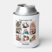 Aangepast cadeau voor vaders Dag 9 Foto Collage Blikjeskoeler (Blikje Voorkant)