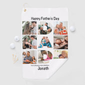 Aangepast cadeau voor vaders Dag 9 Foto Collage Golfhanddoek (Insitu)