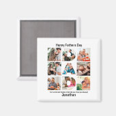 Aangepast cadeau voor vaders Dag 9 Foto Collage Magneet (Voorkant / Achterkant)