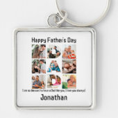Aangepast cadeau voor vaders Dag 9 Foto Collage Sleutelhanger (Voorkant)