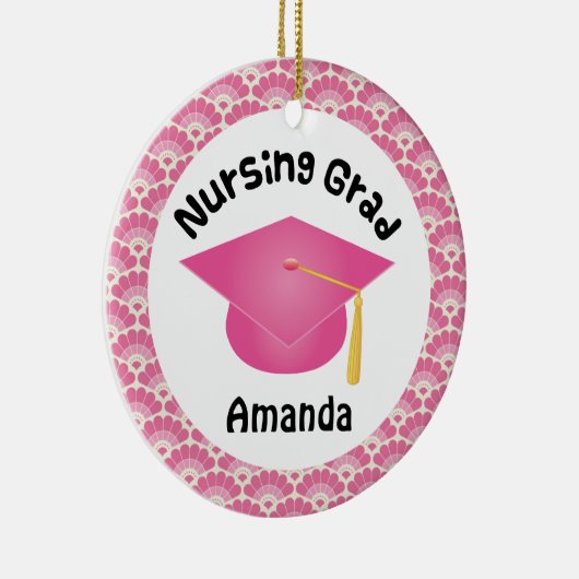 Aangepast cadeau voor verpleegkundig Afstuderen Keramisch Ornament (Rechts)
