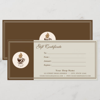Aangepast cadeaubon voor koffiezaak | Gepersonalis