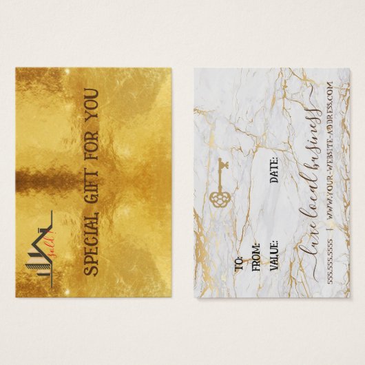 Aangepast cadeaubon voor onroerend goed voor klein visitekaartje (Voorkant /achterkant)