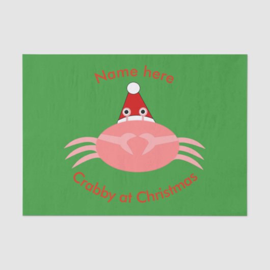 Aangepast cadeaupapier voor kerstkrabben tissuepapier (Voorkant)