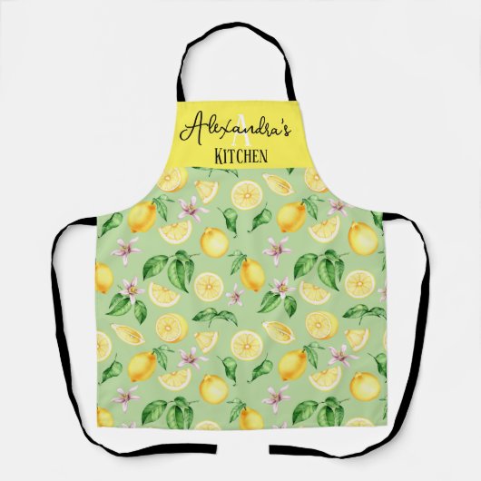 Aangepast cadeautje Happy Bright Lemons Kitchen Sc Schort (Voorkant)