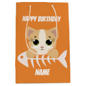 Aangepast cadeautje voor Kitty Cat Birthday Medium Cadeauzakje (Voorkant)