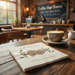Aangepast Café Luiaard Papier Servet