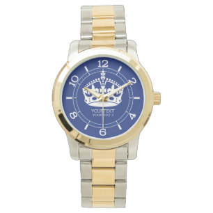 Aangepast 'Calm Crown'-pictogram op marineblauw Horloge