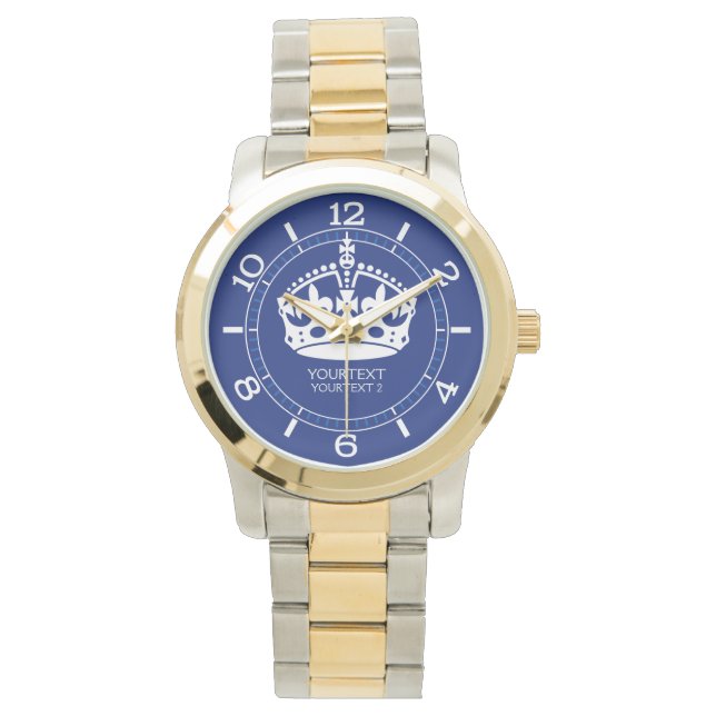 Aangepast 'Calm Crown'-pictogram op marineblauw Horloge (Voorkant)