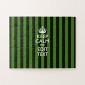 Aangepast 'Calm Green Stripes Decor' houden Legpuzzel (Horizontaal)