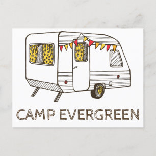 Aangepast camp-Briefkaart met Camper Trailer Carav Briefkaart