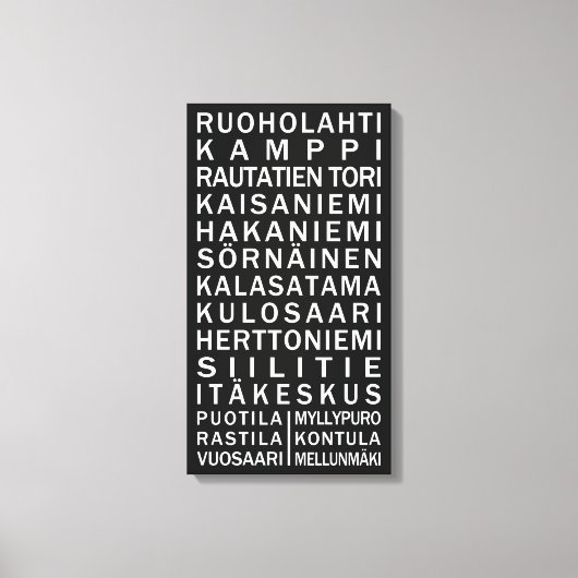 Aangepast canvas met in Helsinki Metro Scroll Afdruk (Voorkant)