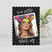 Aangepast Carnaval masker 30ste verjaardag Kaart (Staand voorkant)