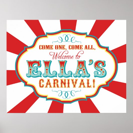 Aangepast carnaval Welkomstjaar Banner voor Ella Poster (Voorkant)