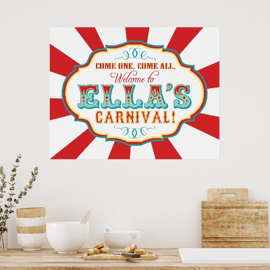 Aangepast carnaval Welkomstjaar Banner voor Ella Poster (Keuken)