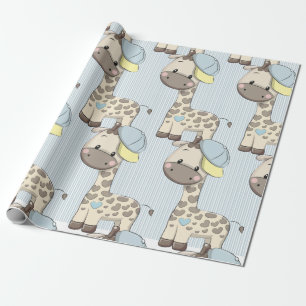 Aangepast Cartoon Baby Giraffe Wrappen Papier