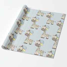 Aangepast Cartoon Baby Giraffe Wrappen Papier