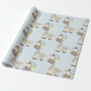 Aangepast Cartoon Baby Giraffe Wrappen Papier
