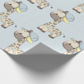 Aangepast Cartoon Baby Giraffe Wrappen Papier (Hoek)