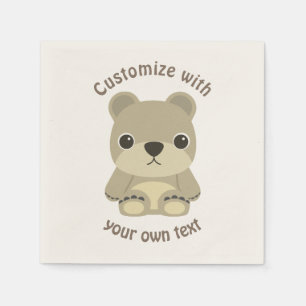 Aangepast Cartoon Teddy Bear Aangepast Baby shower Servet
