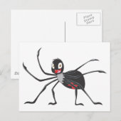 Aangepast Cartoon zwart Shirt weduwe spin Briefkaart (Voorkant / Achterkant)