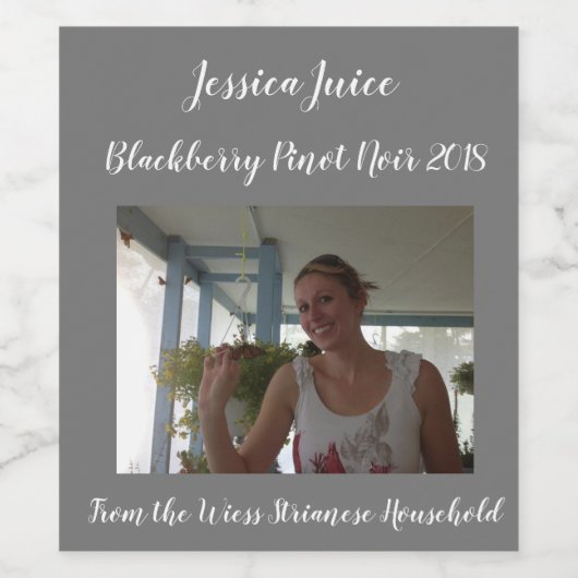 Aangepast Casual donkergrijs | Foto | Wijn Etiket (Enkel label)