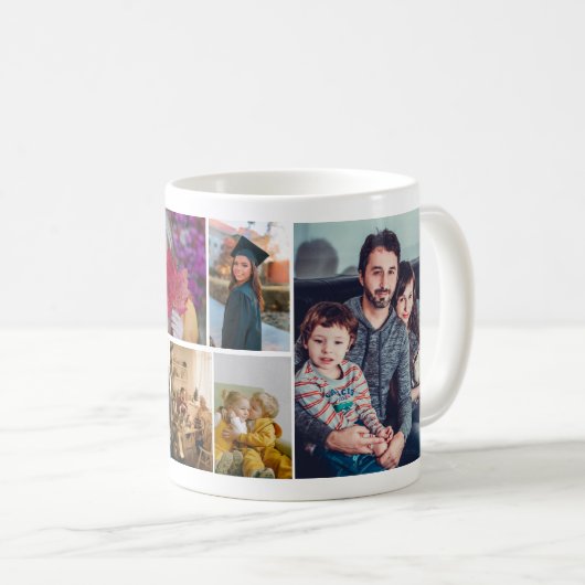 Aangepast Casual Eenvoudig 8 fotocollage Koffiemok (Voorkant rechts)