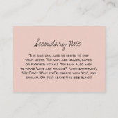 Aangepast, Casual, veelzijdig dubbelzinnig huwelij Informatiekaartje (Achterkant)