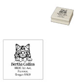 Aangepast Cat Siberisch retouradres Rubberstempel (Gestempeld)