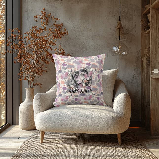 Aangepast Cavaliers Portret Kussen Abstract Patroo (Creator heeft geüpload)