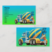 Aangepast cement- en cementmixer visitekaartje (Voorkant / Achterkant)