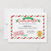 Aangepast certificaat voor de lijst van kerstmis N Notitiekaartje (Voorkant)