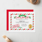 Aangepast certificaat voor de lijst van kerstmis N Notitiekaartje (Voorkant / Achterkant in situ)