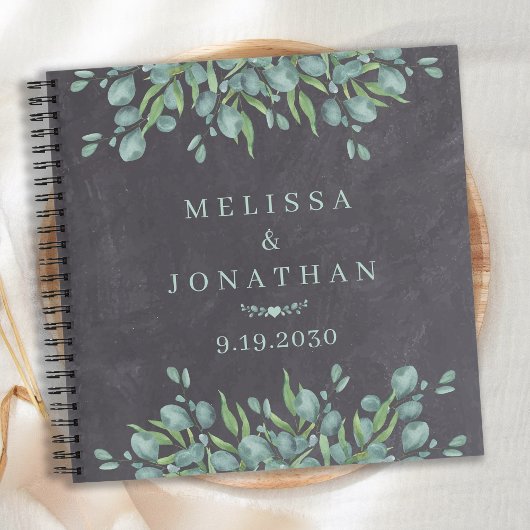 Aangepast Chalkboard Greenery Wedding Guestbook Notitieboek