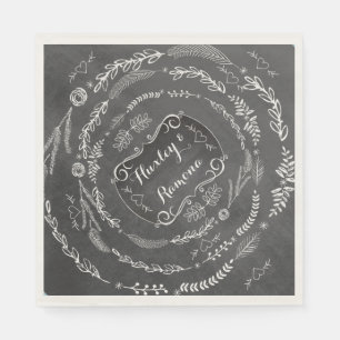 Aangepast Chalkboard Wedding Paper Napkins Servetten
