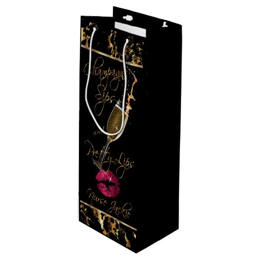 Aangepast - Champagne-zegels en  liften Wijn Cadeautas (Voorkant Gekanteld)