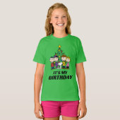 Aangepast Charlie Brown en Friends Winter Birthday T-shirt (Voorkant volledig)