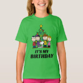 Aangepast Charlie Brown en Friends Winter Birthday T-shirt (Voorkant)