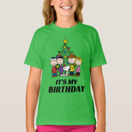 Aangepast Charlie Brown en Friends Winter Birthday T-shirt