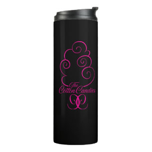 Aangepast "Charms" zwart met hot-roze CC-logo Thermosbeker