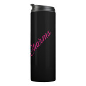 Aangepast "Charms" zwart met hot-roze CC-logo Thermosbeker (Geroteerd rechts)