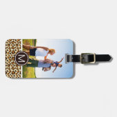 Aangepast Cheetah-huidpatroon voor foto's en monog Bagagelabel (Voorkant horizontaal)