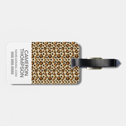 Aangepast Cheetah-huidpatroon voor foto's en monog Bagagelabel (Achterkant horizontaal)