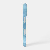 Aangepast Chic Blue Silver Glitter Pattern Girly iPhone 16 Hoesje (Rechterkant)